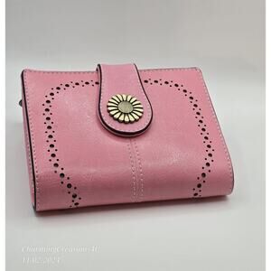 SENDEFN Women PINK Leather Bifold WALLET w/Coin Pouch & RFID Blocking